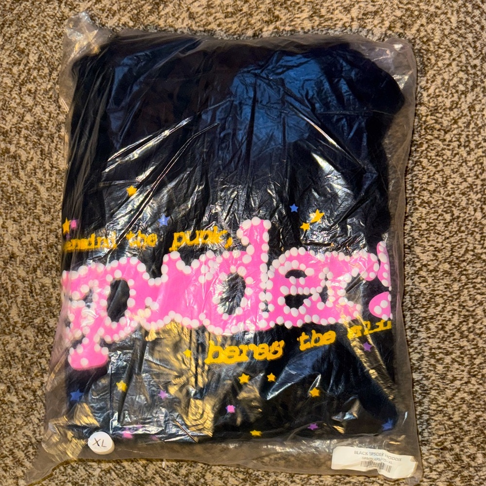 Brand New Black V2 Sp5der Hoodie *NO FAKE HOODIES*